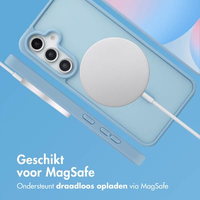 imoshion Hoesje - Geschikt voor Samsung Galaxy S24 FE - Color Guard Backcover met Magnetische Ring - Lichtblauw