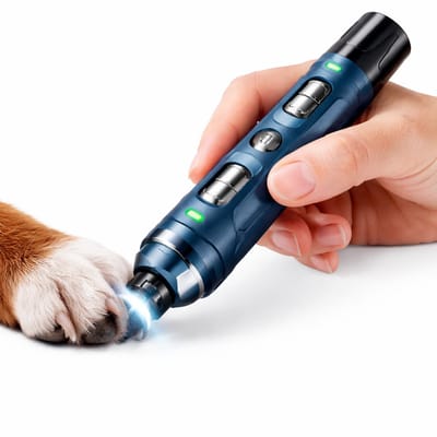 HOB Huisdier Nagelvijl met lampje - Elektronische Nagelknipper Honden en katten - Nagelslijper - Elekrische Nagelvijl - Ultra Stil