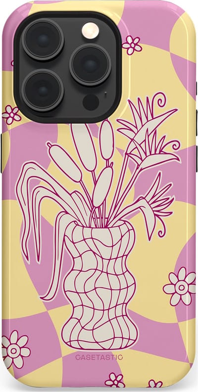 Casetastic Hoesje Geschikt voor Apple iPhone 15 Pro Magsafe - Stijlvolle Beschermende Duo-layer Case - Bosje vol roze