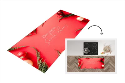 Keukenloper - Loper keuken - Kerst - Santa - Rood - 120x50 cm - Keukenloper vinyl