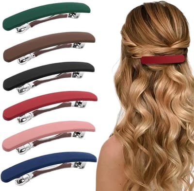 6x Grote Automatische Haarspelden Set - Franse Stijl Vintage Haardon voor Dik en Fijn Haar Dames