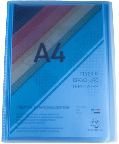 Exacompta 12x Chromaline showalbum met vaste rug PP - 40 tassen - 80 zichten - A4 - Blauw - 85462E