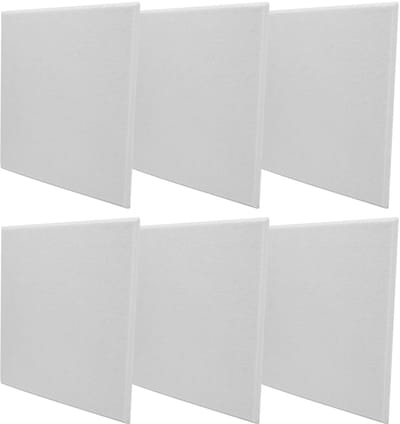 Allecto - Akoestisch paneel - Geluidsabsorberend - 6 stuks - Wit - Breedband geluidsbescherming - Geschikt voor studio's en kleuterscholen - Polyes...