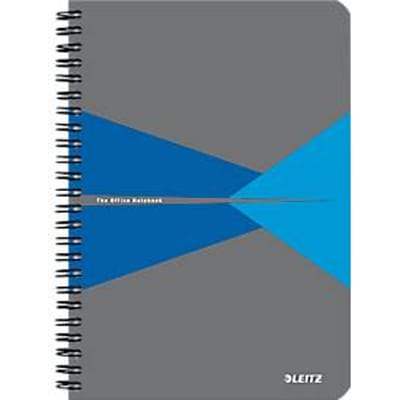 Leitz Office collegeblok, A5-formaat, 90 geruite vellen, 360° openend, spiraalbinding, kartonnen omslag, FSC®-gecertificeerd, blauw