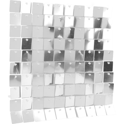 8 STKS Glitter Achtergrondpanelen Vierkant Sequin Muur Achtergrond voor Verjaardag Bruiloft Feest Decoratie Zilver zilver