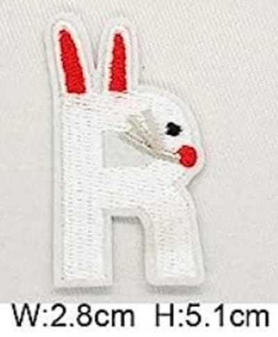 Strijk Embleem Alfabet Patch - Letter R - Dieren - 2,8 x 5,1 cm - Letters Stof Applicatie - Geborduurd - Strijkletters - Patches - Iron On