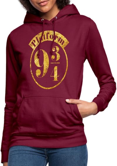 Harry Potter Perron 9 3/4 Faux Gouden Textuur Hoodie Dames
