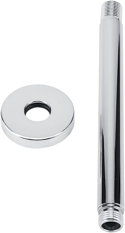 Verstelbare Douchestang met Verlengstuk, RVS Douchekop Verlenging en 20 cm Pijpuitbreiding, G 1/2 Inch Draad, Chroom Geplateerd voor Luxe Badkamerervaring