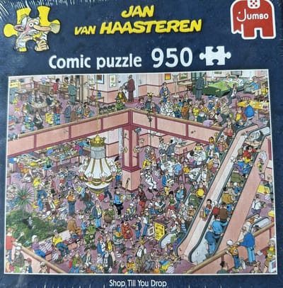 Jan van Haasteren shop till you drop winkelen tot je erbij neervalt Comic puzzle jumbo 950 stukjes puzzel