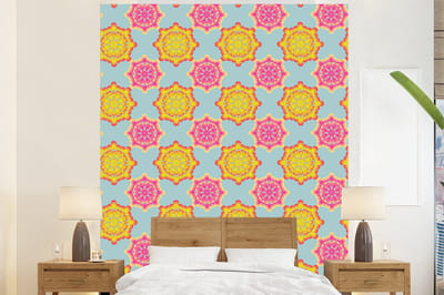 Behang - Fotobehang Flower Power - Design - Hippie - Breedte 225 cm x hoogte 280 cm