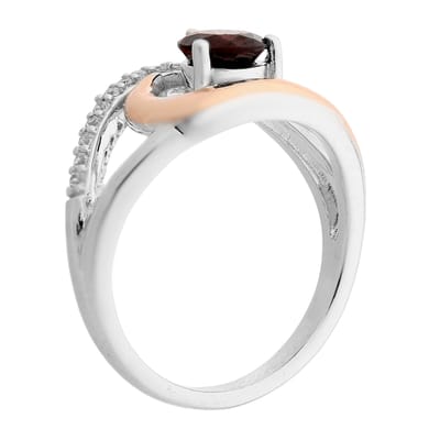 Orphelia ZR-7375/1/50 - Ring Bicolor - Zilver 925 - Granaat / Zirkonia - Maat 50