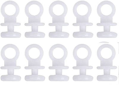 Set van 100 witte plastic gordijnrail haken voor 9mm rails - Young Wolf