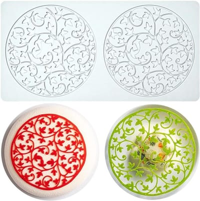 Ronte - Siliconen Kant Fondant Mal voor Taartdecoratie met Eetbare Bloemblaadjes en Wijnranken - Creatieve Cake Decoratie Gereedschap met 2 Gaten - Mold voor Suikerwerk - 75 Characters of meer