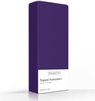 Romanette topper hoeslaken - Paars - Lits-jumeaux (160x200 cm)
