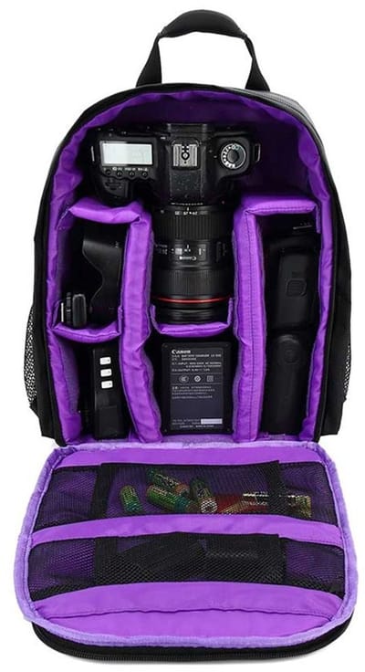 Dailygoods- Camera Rugzak Groot - Verstelbare Opslag - Waterdichte Bescherming - Gemakkelijke Toegang - Gevoerde Partities - Multifunctioneel Gebruik - Cameratas