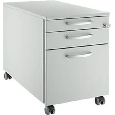 Schäfer Shop Select mobiele sokkel 126, 1 lade, HR & utensil pull-out, ronde grepen, lichtgrijs/lichtgrijs/lichtgrijs
