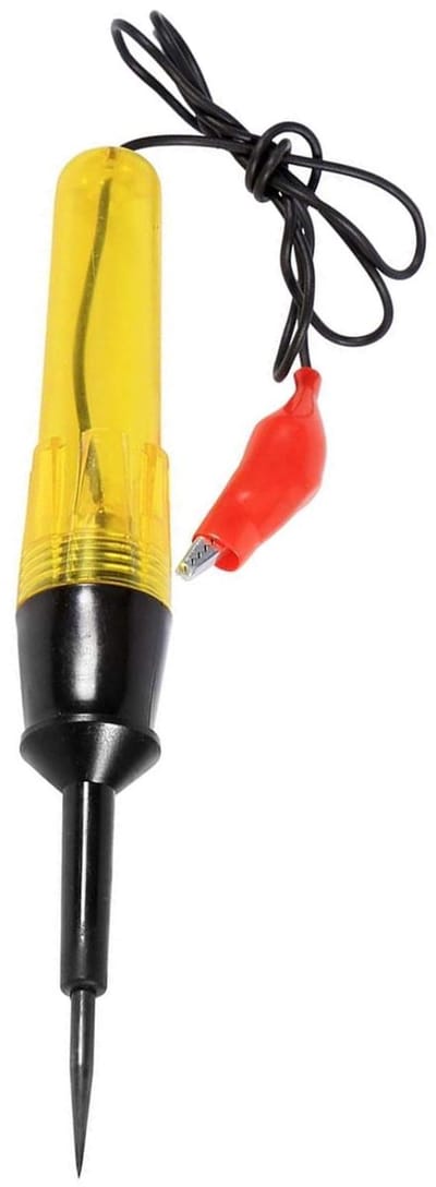 Dailygoody - Stroomtester - Spanningstester - Voor auto en vrachtwagen - Geel - Diagnosegereedschap - 6V-24V - Handig voor diagnose