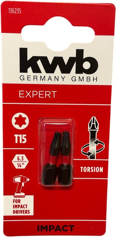 KWB 2 bitjes torsion 25 mm T15 s2