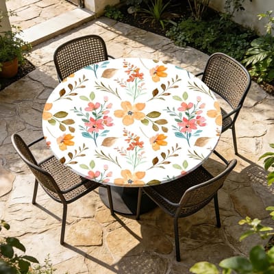 Ronde Waterdichte Tuin Tafelkleed van 90 cm met Elastische Koord voor Buiten en Keuken, Ideaal voor Picknicks en Barbecues