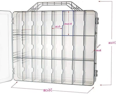 Universele 48 Grid Nagellak Organizer - Dubbelzijdige Opbergdoos voor Cosmetica, Transparant, 34x36x7.5cm, Perfect voor Nagels, Make-up en Accessoires