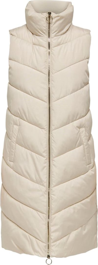 Jacqueline de Yong Jas Jdyfinno Long Padded Waistcoat New 15305655 Moonbeam Dames Maat - S