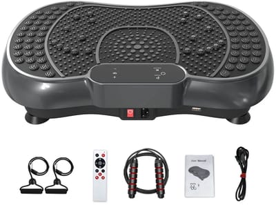 Jessi Store - Trilplaat fitness - Powerplate - Vibratieplaat - Bluetooth - 99 snelheden - Met trainingsbanden - 56x34,5x12cm