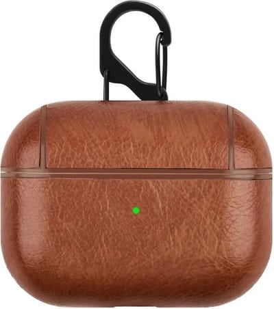KELERINO. Leren hoesje geschikt voor Apple Airpods Pro 2 - Licht Bruin