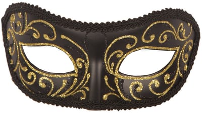 Venetiaans oogmasker - zwart met goud - voor dames en heren - masker