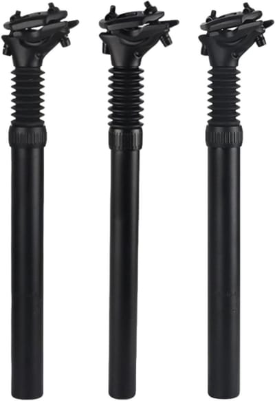 Fietszadelpen - Zadelstang - Comfortabel Fietsen - Schokdemper Techniek - 309 x 350 mm - Zwart