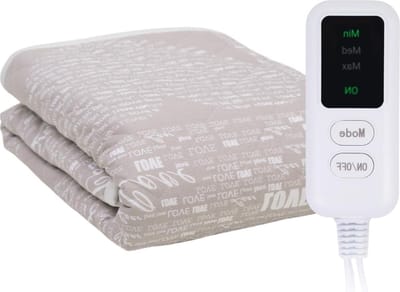 Elektrische deken Premium Comfort - Eenpersoons - 150 x 90 cm - 3 warmte-instellingen - katoen - polyester - grijs