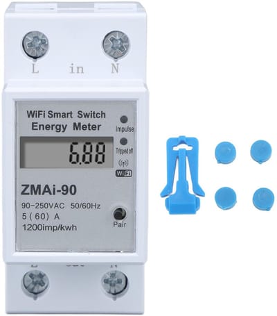 Slimme Energiemeter - WiFi Verbruiksmonitor - Energieverbruik Meten - Realtime APP Controle - 110-230V - Wit