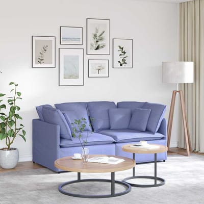 vidaXL Modulaire bank met kussens stof jeansblauw