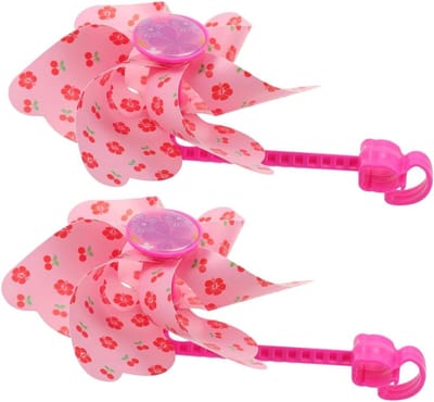 Fiets Handvat Windmolens - Fietsdecoratie Kinderen - Fietsen Opvrolijken - Draaiend Bloemontwerp - 16 cm - Roze