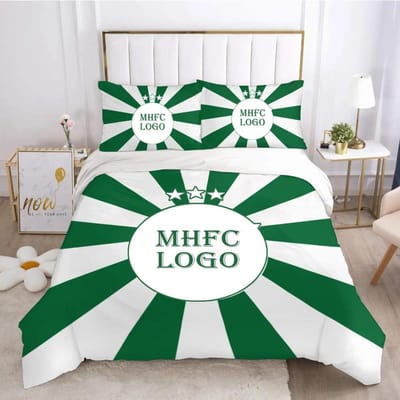 Israël MHFC Maccabi - Haifa Champions 15 Beddengoed Set Dekbedovertrek Slaapkamer Eenpersoons Tweepersoons King Size Dekbedovertrek Hometextiel 3-delig US Queen 228x228cm