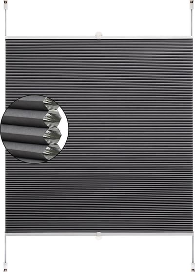 Bolt Edge Honinggraat Gordijn - Grijs - 85x120cm - Lichtdoorlatend - Zonder boren