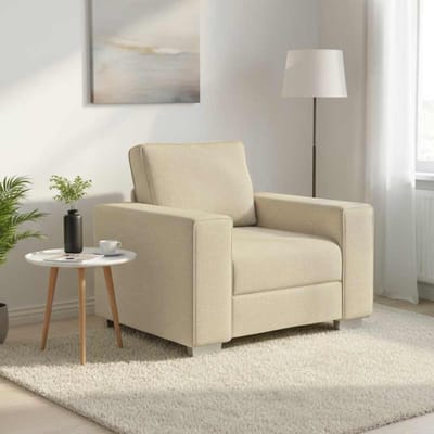 vidaXL - Sofa - Stoel - Crème - 100 - cm - Stof