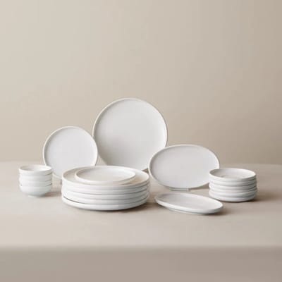 Karaca Stream Pure Cordelia - 26-Delige Porseleinen Serviesset voor 6 Personen – Wit – Modern Dinerservies van Porselein