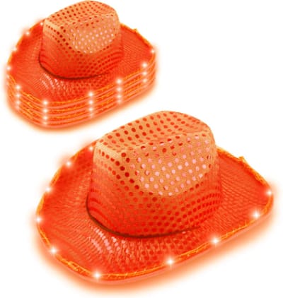 ShowTime Oranje Cowboyhoed met LED verlichting - Voor EK, WK, Koningsdag & Carnaval
