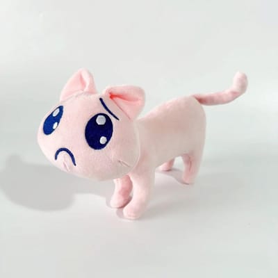 Kawaii Behoeftig Meisje Overdosis Kat Nidigga Pien Pluche Speelgoed Schattig A.P. Kattenpoppen Cartoon Roze Verdrietige Kat Knuffelpop Fans Verjaardagscadeaus 20cm beige