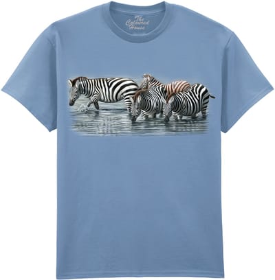 Zebra Water Hole The Coloured House T-shirt M