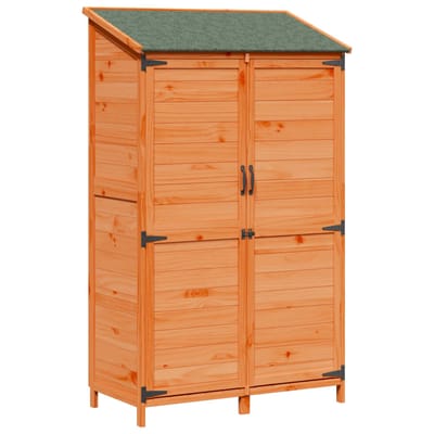 vidaXL - Tuin - Shed - met - dak - Bruin - 106,5 - x - 56 - x - 176 - cm - Massief - Vurenhout