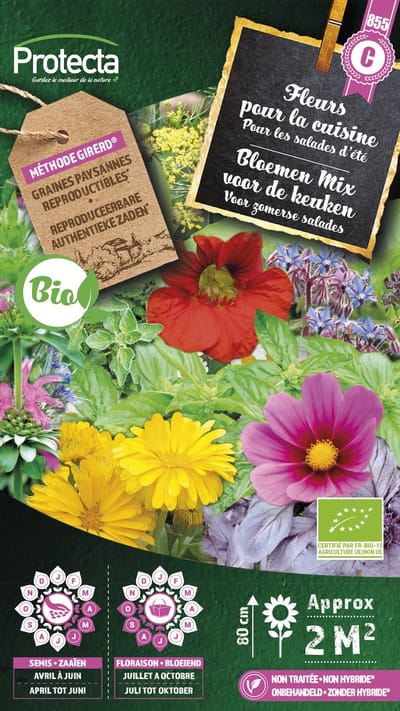 Bloemen mix voor de keuken BIO - voor zomerse salades - eetbare bloemen PR855