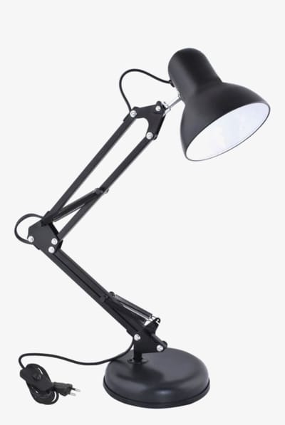 Bureaulamp retro - flexibele arm - E27 - zwart