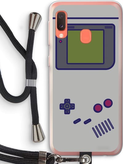 Case Company® - Hoesje met koord geschikt voor Samsung Galaxy A20e hoesje met Koord - Game On - Telefoonhoesje met Zwart Koord - Bescherming aan alle Kanten en Over de Schermrand