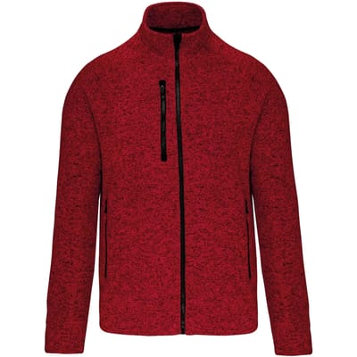 Kariban Heather herenvest met rits K9106 - Red Melange - XL