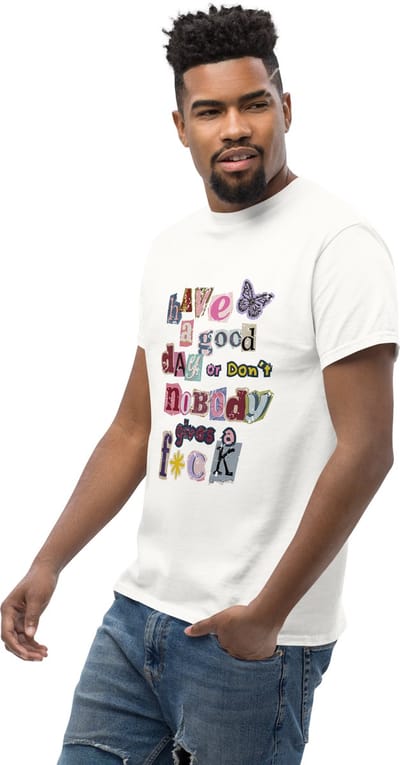 T Shirt Mannen Vrouwen - Tekst: Nobody Gives a F*ck - Wit - XL