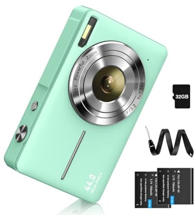 44MP Digitale Camera met FHD 1080p en 16X Zoom - Ideaal voor Kinderen, Studenten en Beginners