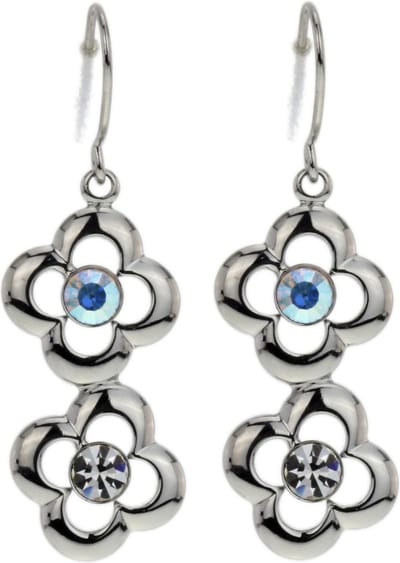 Behave - Oorbellen hangers bloem zilverkleur - Elegant & feestelijk