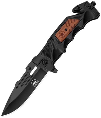 Tamarow Opvouwbaar Zakmes - Kampeermes - Survival Mes - Outdoor - 21 CM - Zwart