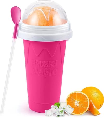 Slush puppy maker 300 ML Roze - Slush puppy maker - Slushy cup - Ijsvormpjes - Incl. eetlepel en rietje- Slush puppy machine voor thuis - Slush maker beker